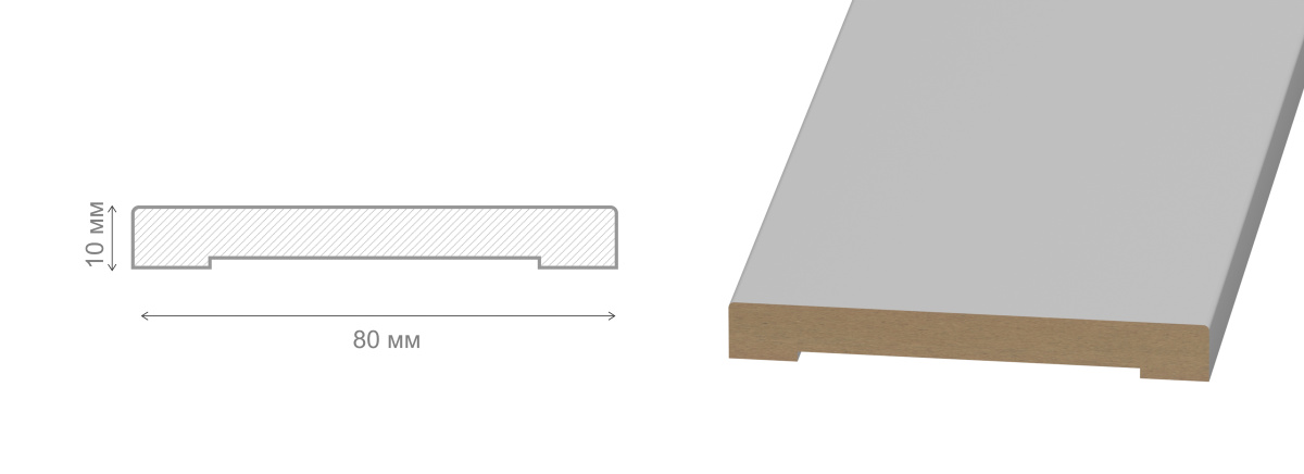 Наличник плоский, 80х10х2700