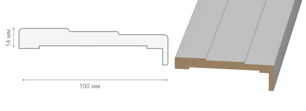 Наличник телескоп ступенчатый, 100х16х2200