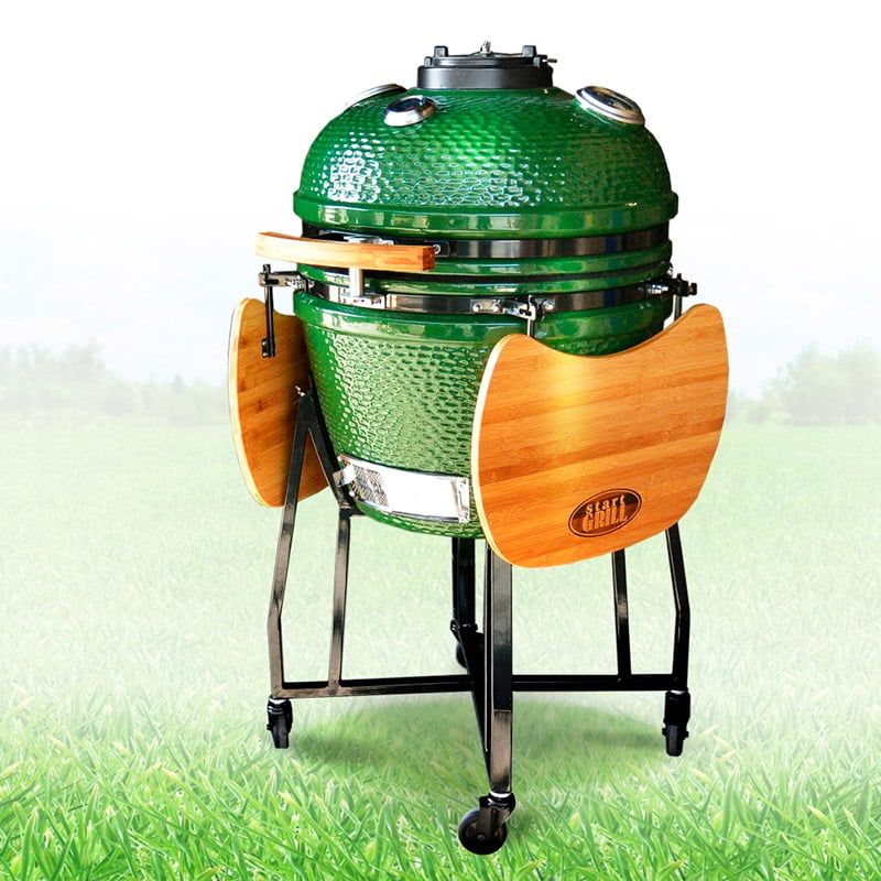 Гриль керамический Start Grill-22 (57 см), зеленый (с окошком)