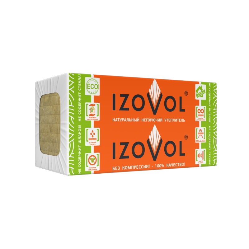 Минеральная плита Izovol Ф-140 (1200х600х100) (1,44м2/0,144м3/2шт)