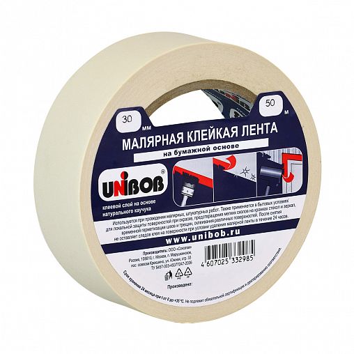 Скотч малярный Unibob 30 мм х 50 м 214970