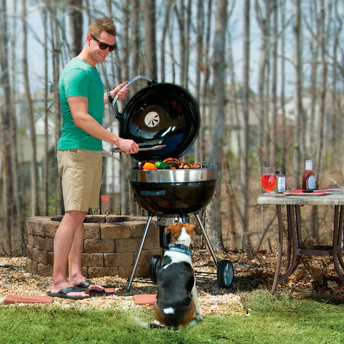 Гриль угольный Napoleon PRO22K-LEG, 57 см черный