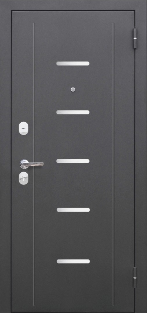 Входная дверь 7,5см Гарда Серебро, Зеркало фацет