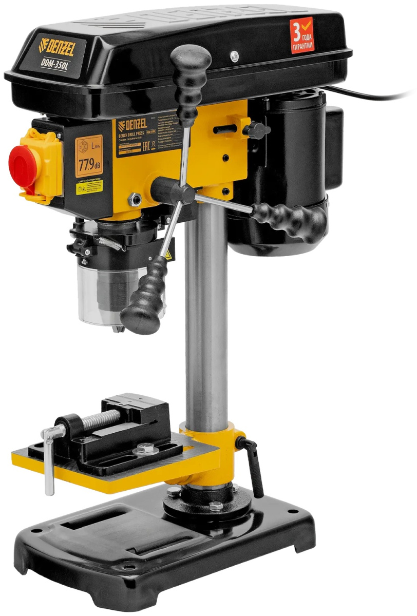 Станок сверлильный настольный Denzel DDM-350L (350Вт, 13мм, 5ск., лазер)