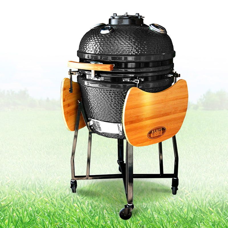 Гриль керамический Start Grill-22 (57 см), черный (с окошком)