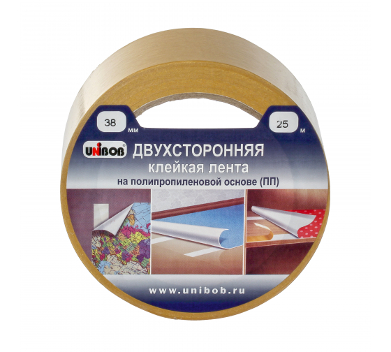 Скотч двухст. полипропилен 38х25м
